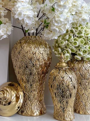 Golden Ceramic Vase (Small)