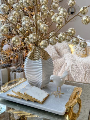 Square shaped Marble Coaster With Golden Border