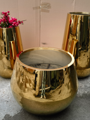 Luxury Rounded Gold Vase Home Decor (Large)
