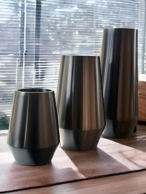 Metallic Metal Home Decor Flower Pot (Medium)