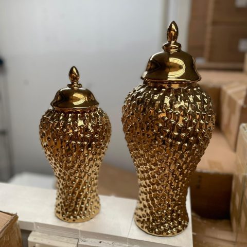 Gold Studded Ginger Jar (Medium)