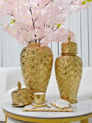 Golden Ceramic jar (Large)